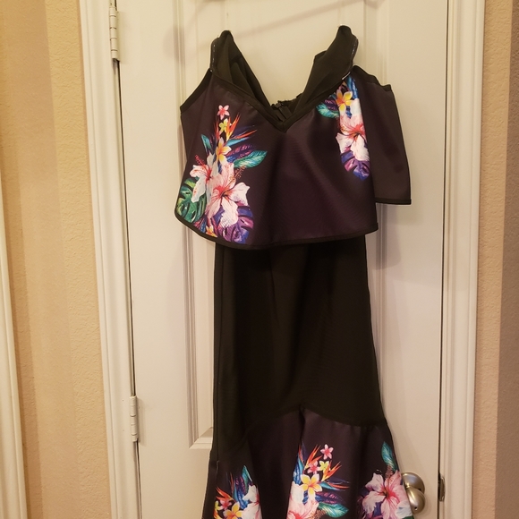 Black Midi Off the Shoulder Dress - Picture 1 of 6